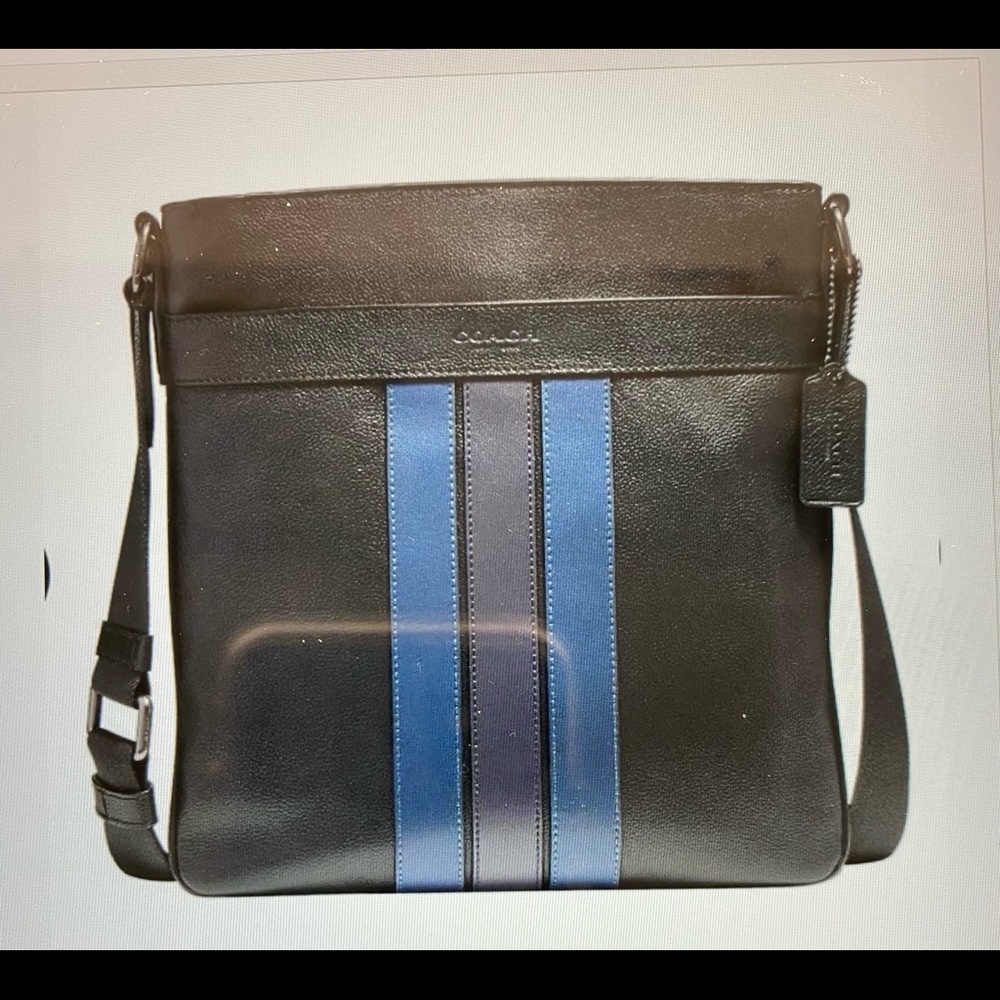 Coach Charles Varsity Stripe Black / Denim Crossbody